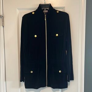 Chic Black Jacket with Gold Buttons